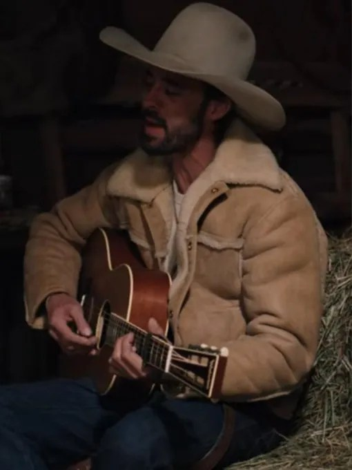 Ryan-Bingham-Yellowstone-Walker-Brown-Sheepskin-Leather-Jacket-Yellowstone-tv-Jackets-display