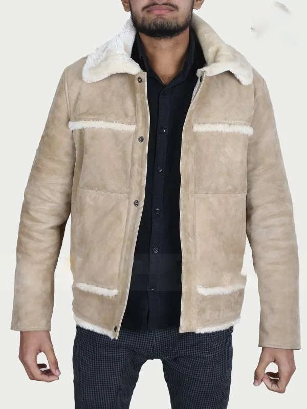 Ryan-Bingham-Yellowstone-Walker-Brown-Sheepskin-Leather-Jacket-Yellowstone-tv-Jackets-front