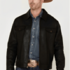 Men-Solid-Black-Trucker-Leather-Jacket-Front-Yellowstone-Tv-Jackets