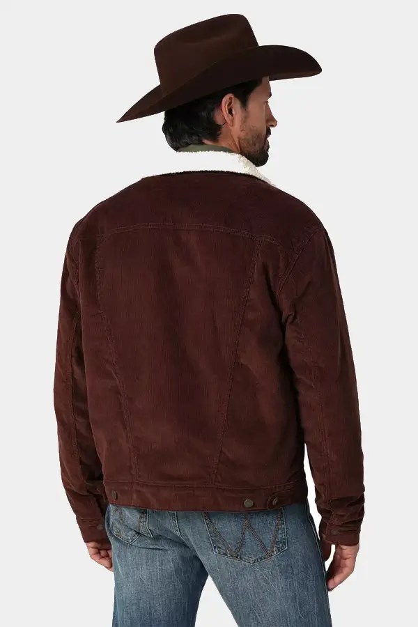 Mens-sherpa-lined-corduroy-Western-jacket-Back-Yellowstone-Tv-Jackets