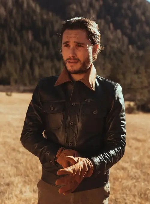 Men-Black-Trucker-Leather-Jacket-Front-Yellowstone-Tv-Jackets