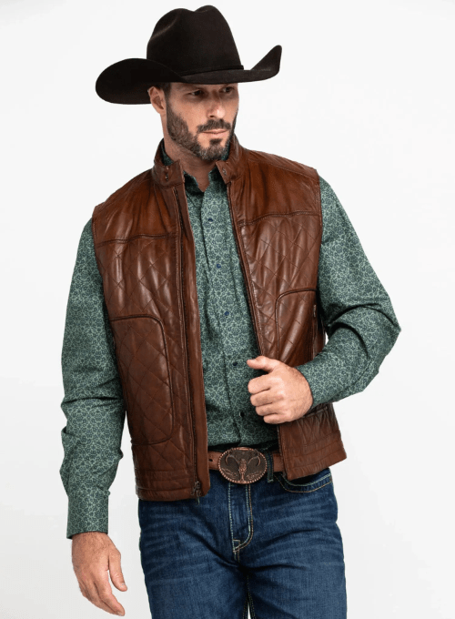 Mens-Brown-Quilted-Leather-Vest-Frontt-Yellowstone-Tv-Jackets