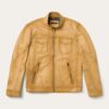 Mens-Distressed-Camel-Leather-Jacket-Front-Yellostone-Tv-Jackets