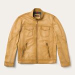 Men's Distressed Camel Leather Jacket